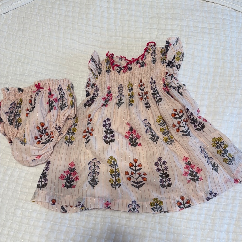Pink Chicken New York Floral Baby Dress with Bloomers 6-12 months